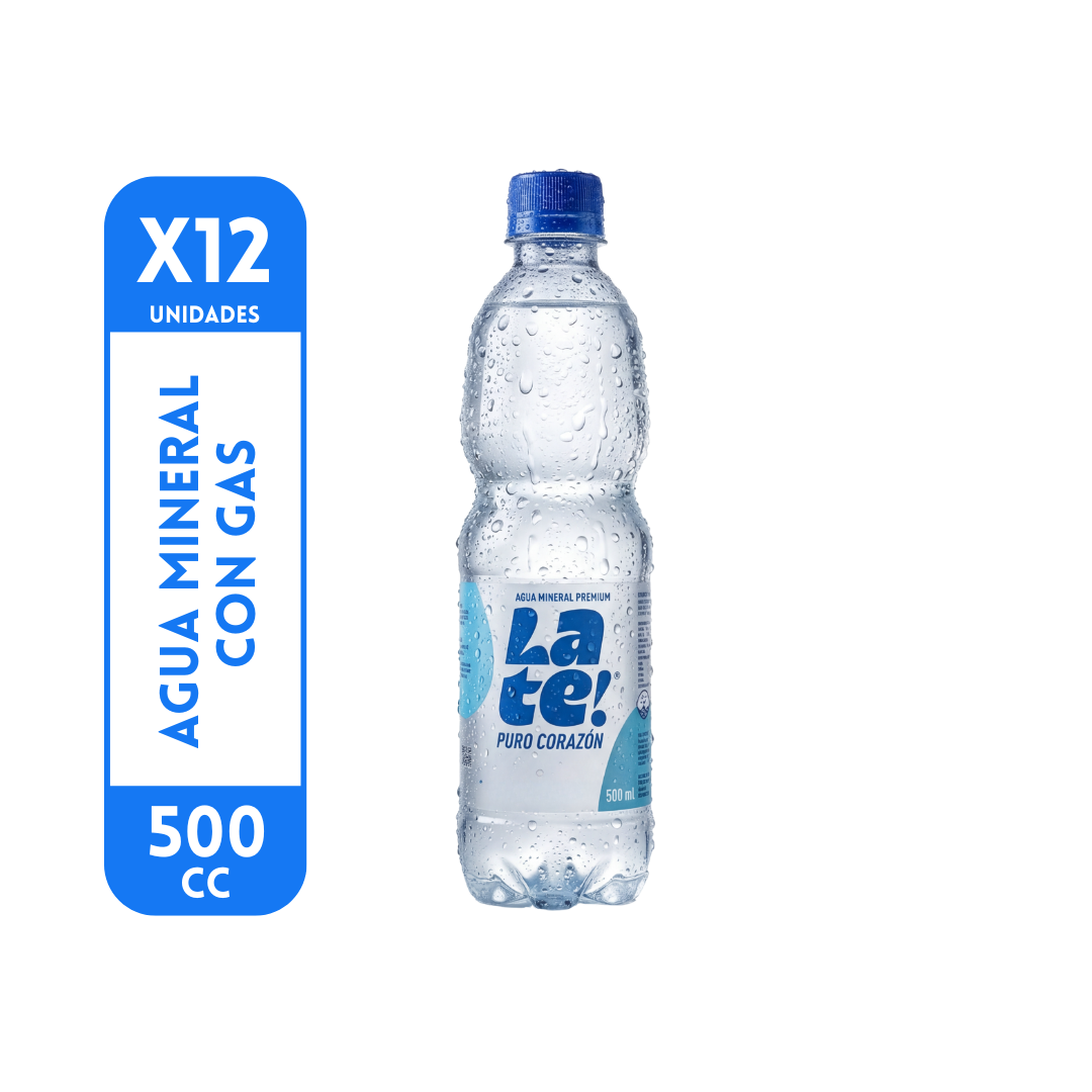Agua Mineral Late! 500cc. Gasificada