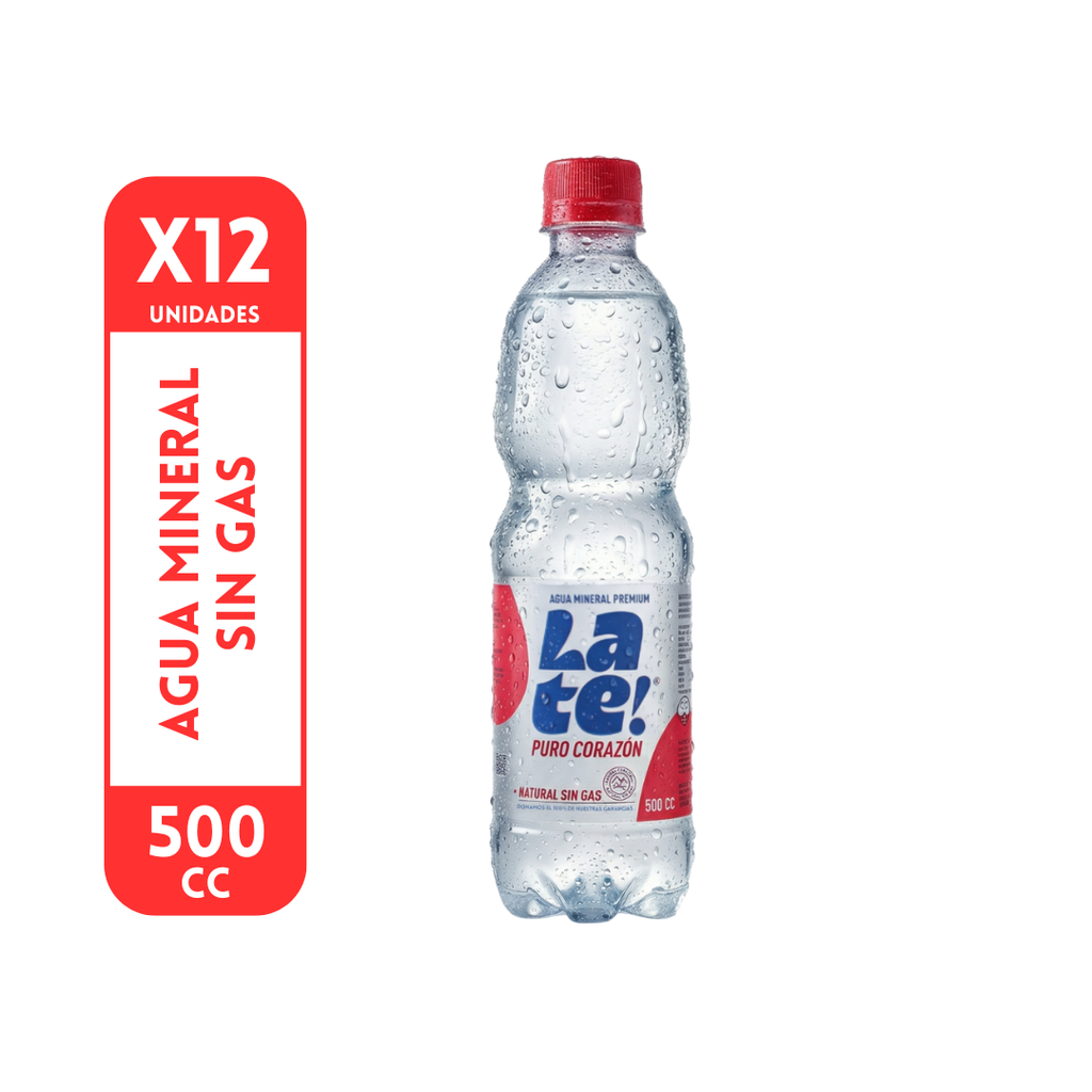 Agua Mineral Late! 500cc. Sin Gas