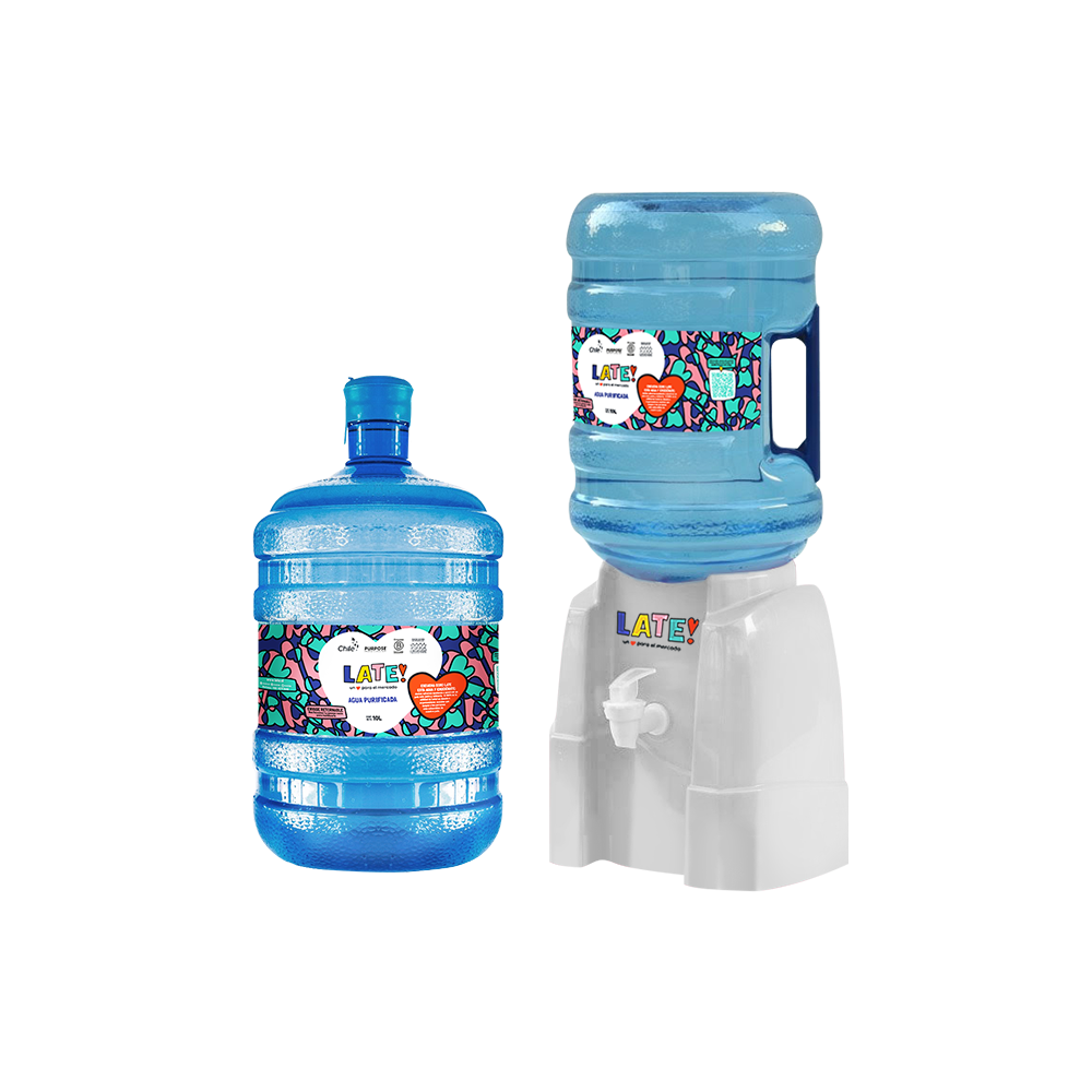 Pack inicial 2 botellones 10 L + soporte solidario! (Incluye envases)