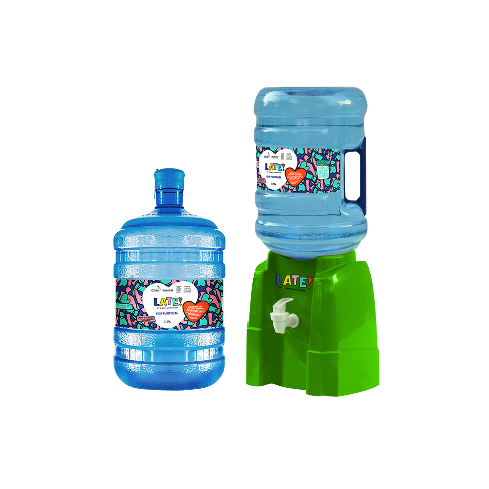 Pack inicial 2 botellones 10 L + soporte solidario! (Incluye envases)