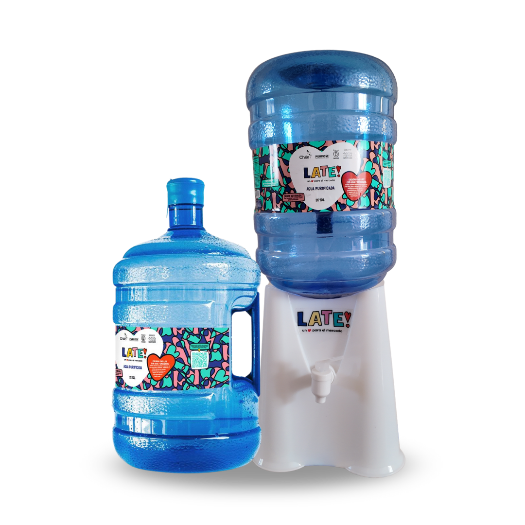 Pack inicial 2 botellones 10 L + soporte solidario! (Incluye envases)