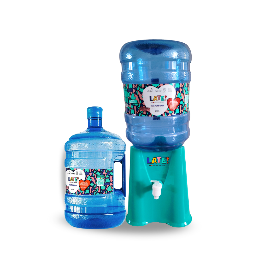 Pack inicial 2 botellones 10 L + soporte solidario! (Incluye envases)