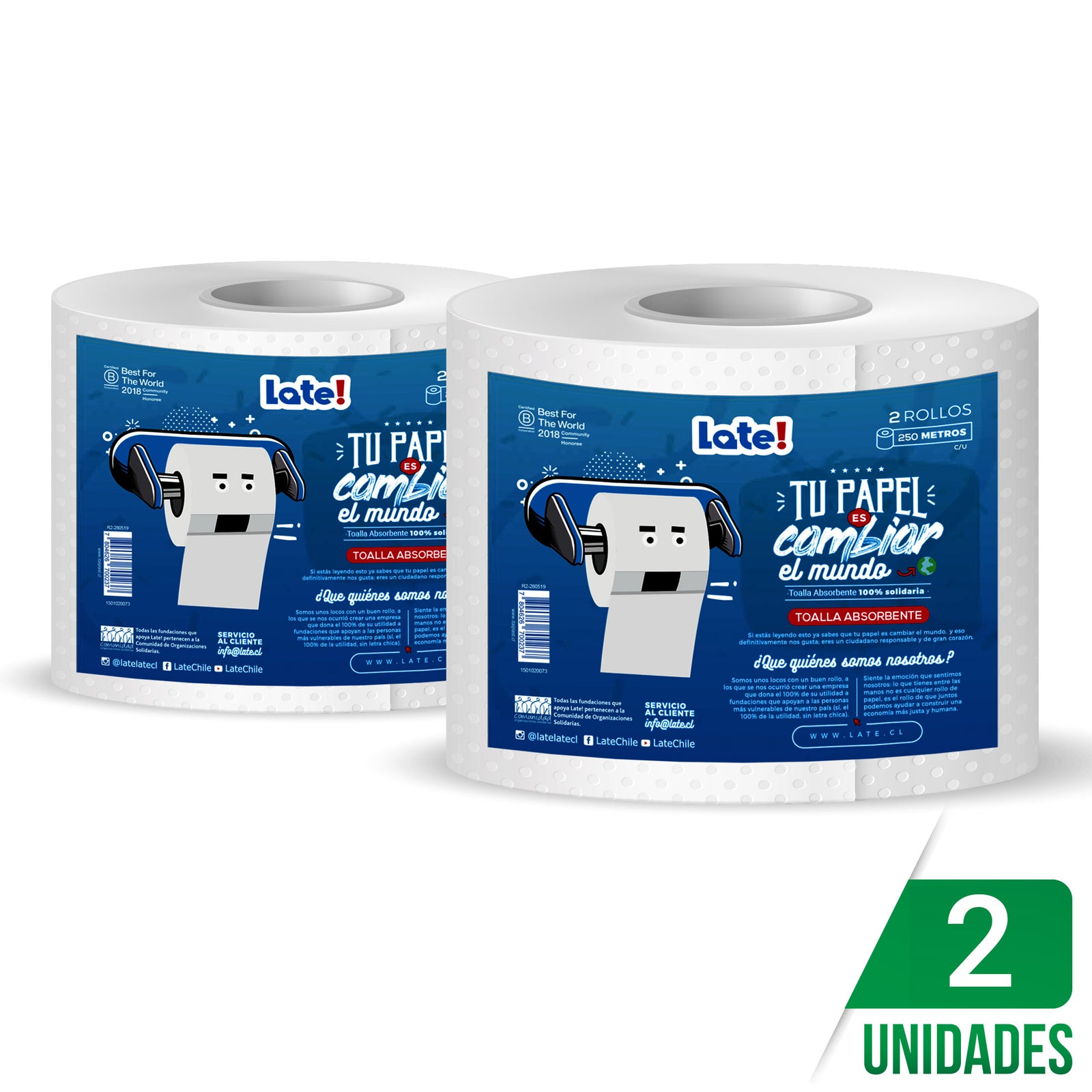 Toalla Absorbente Industrial Hoja Simple 250 mts